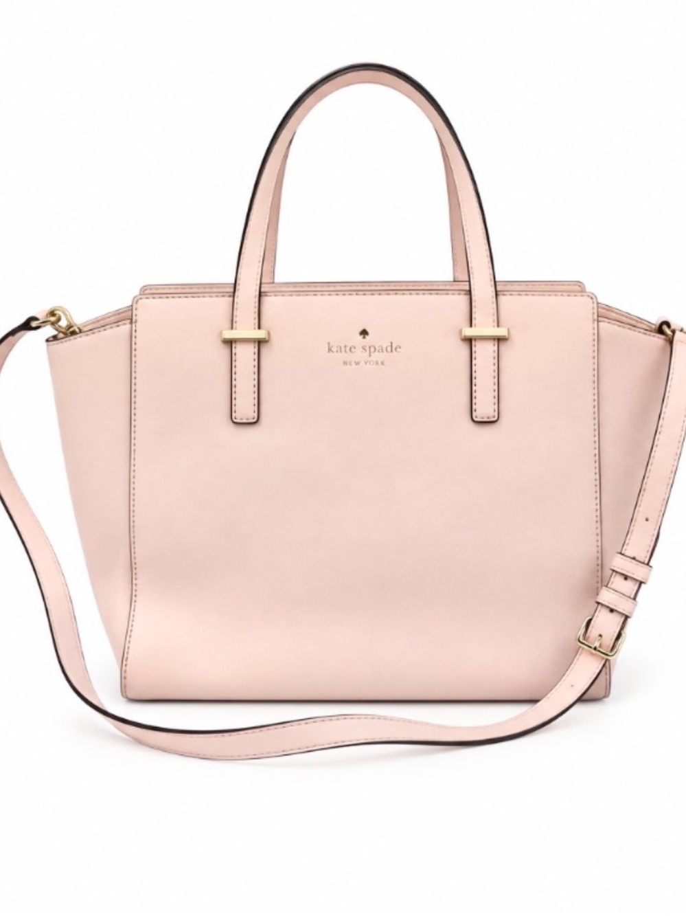 Kate Spade Pale Pink Leather Top-Handle Satchel with Strap